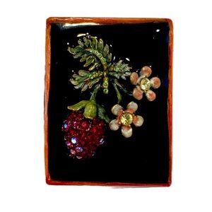 Jay Strongwater Mini Brass Enamel Foldable 2 Photo frame with Swarovski Jewels